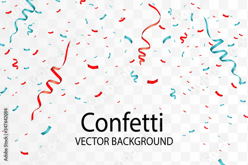 Vector confetti. Festive illustration. Party popper isolated on transparent background