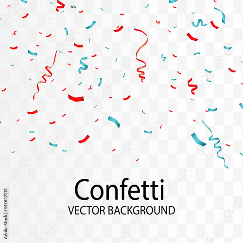 Vector confetti. Festive illustration. Party popper isolated on transparent background