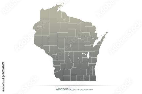 wisconsin map. wisconsin ve...
