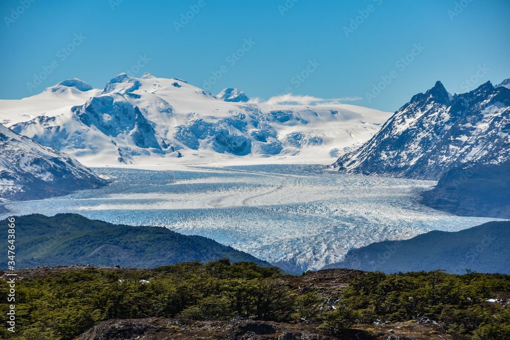 view over Grey glacier at Torres del Paine national park, Chile