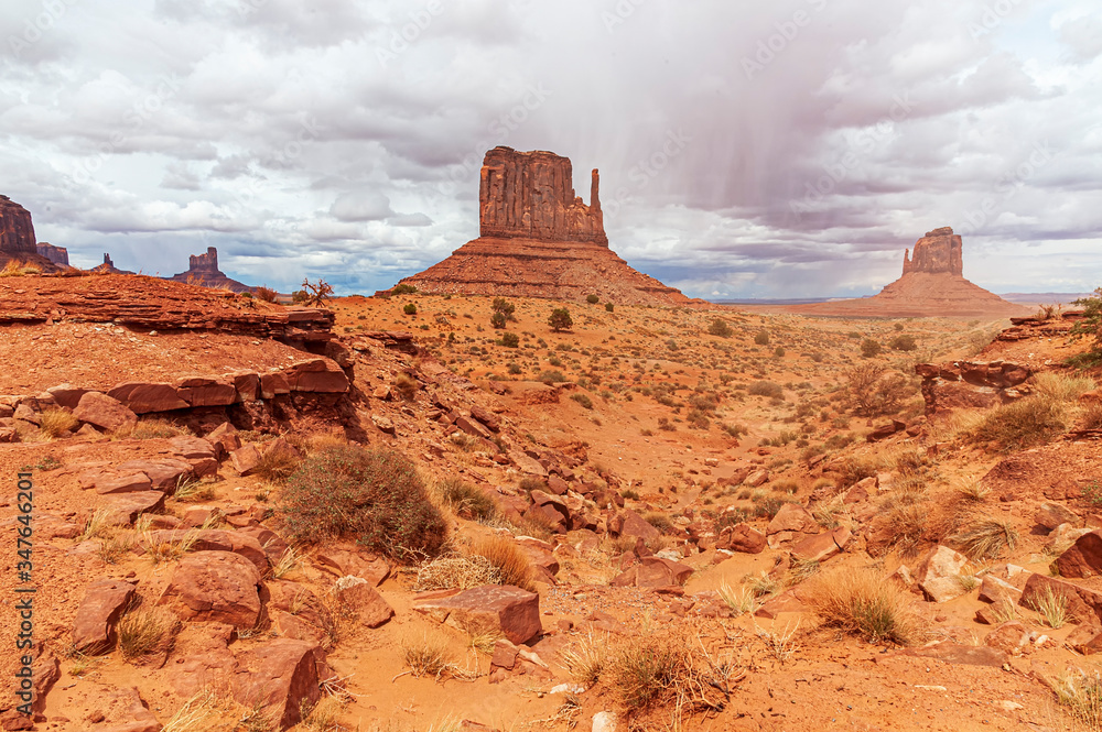 Virga Behind the Monuments at Monument Valley USA Navajo Nation Virga Behind the Monuments at Monument Valley USA Navajo Nation