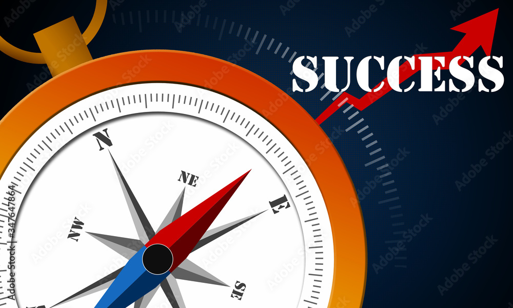 Business success concept with compass Business success concept with compass