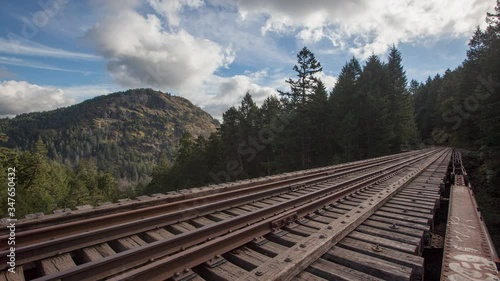Abandoned railway trestle bridge in Victoria Canada (time-lapse)