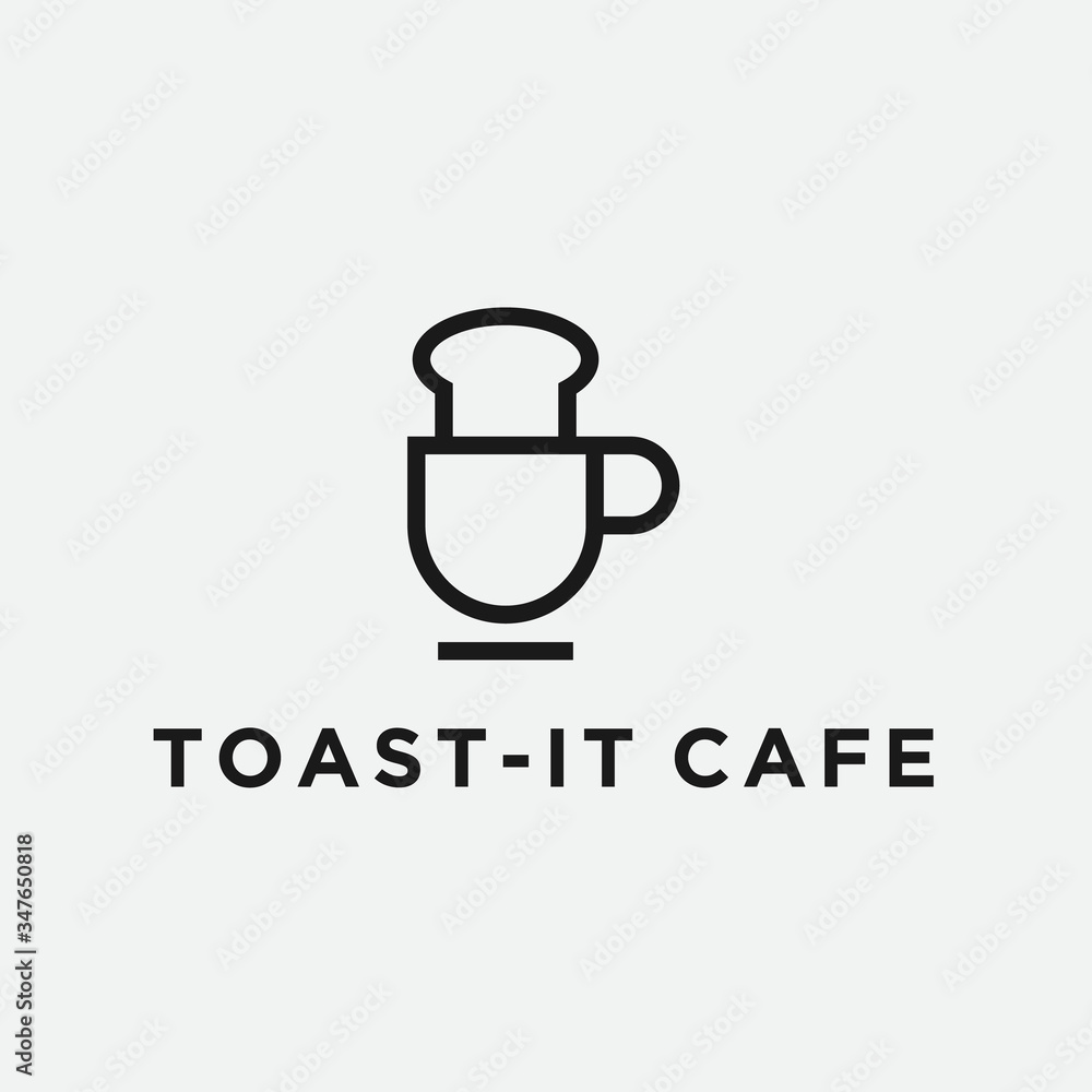 coffee toast logo. cup vector