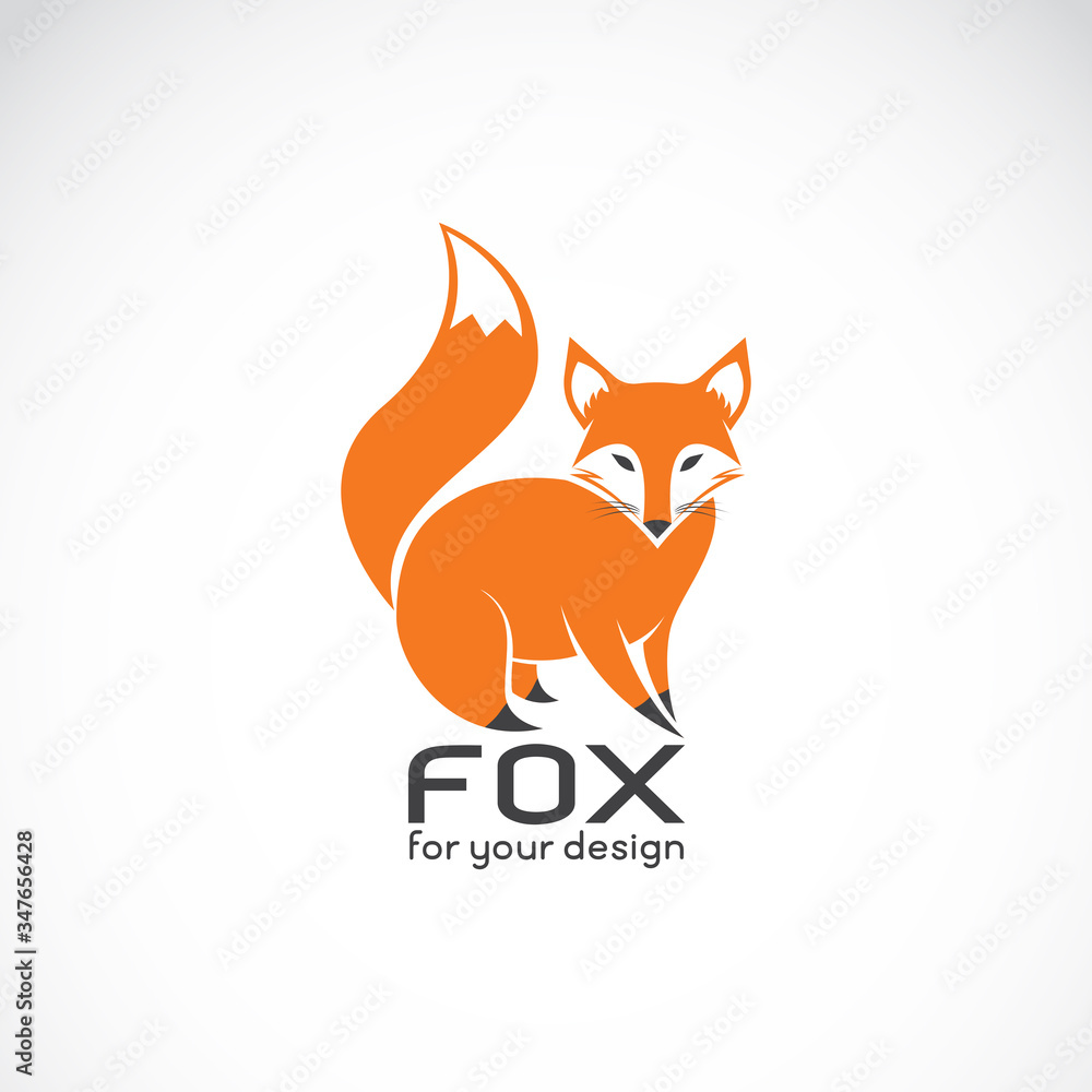 Obraz premium Vector of fox design on white background. Wild Animals. Fox logos or icons. Easy editable layered vector illustration.