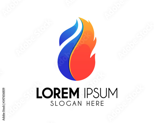 Fire flame vector logo design template. Creative icon / symbol element. Modern logo for brand identity