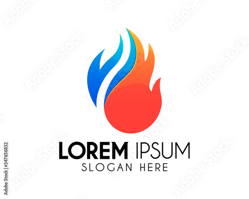 Fire flame vector logo design template. Creative icon / symbol element. Modern logo for brand identity