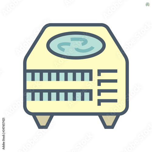 Air compressor part of air conditioner system vector icon design, 64x64 pixel perfect and editable stroke.