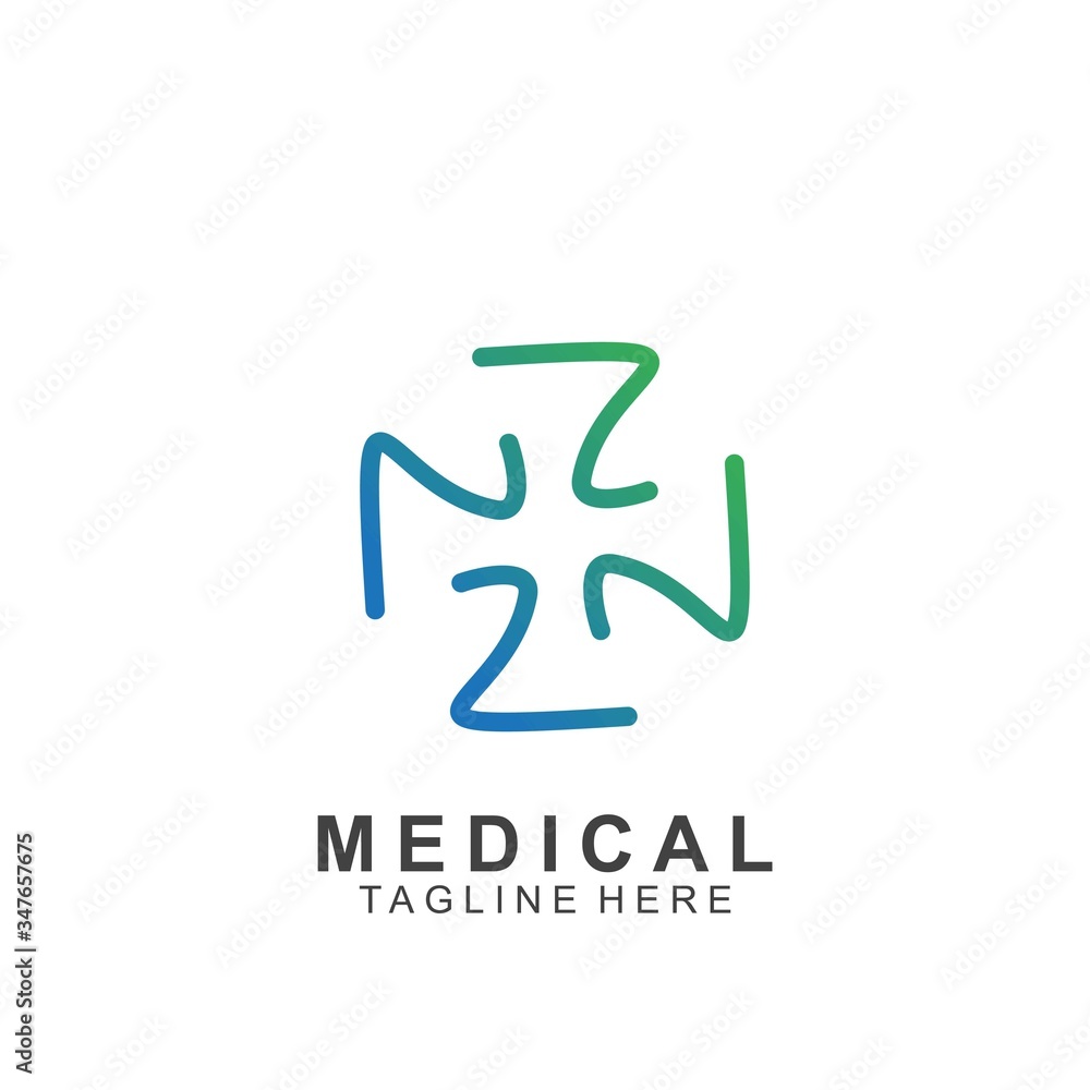 Health logo template design.Medical Cross logo design Health logo template design.Medical Cross logo design