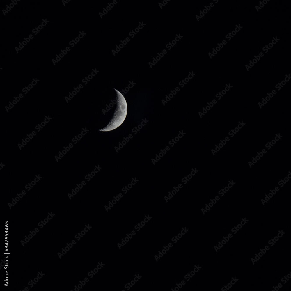 Waxing Crescent moon. Waxing Crescent moon.