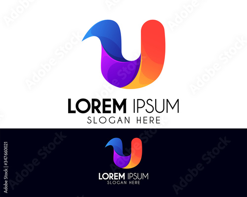 U letter vector logo design template. Colorful icon concept. Modern logo for brand identity. Creative symbol element