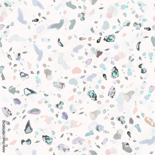 Terrazzo Texture Vector. Flooring Seamless Pattern