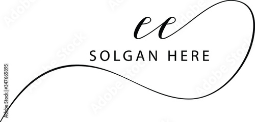 letter ee  logo vector signature design