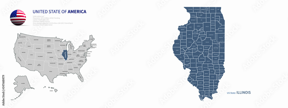 Illinois Map Illinois Vector Map Of U S States Stock Vector Adobe 1000 F 347668479 PAIdMBWUzx7ERmcTaf08oQc9dP9cjllP 