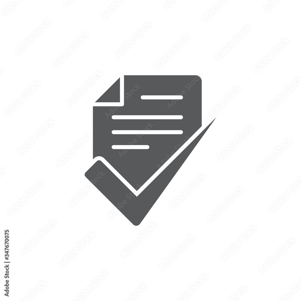 Approved document file vector icon isolated on white background Approved document file vector icon isolated on white background