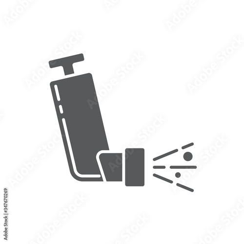 Asthma inhaler vector icon symbol isolated on white background