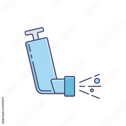 Asthma inhaler vector icon symbol isolated on white background