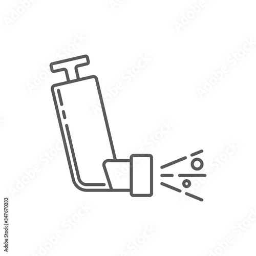 Asthma inhaler vector icon symbol isolated on white background
