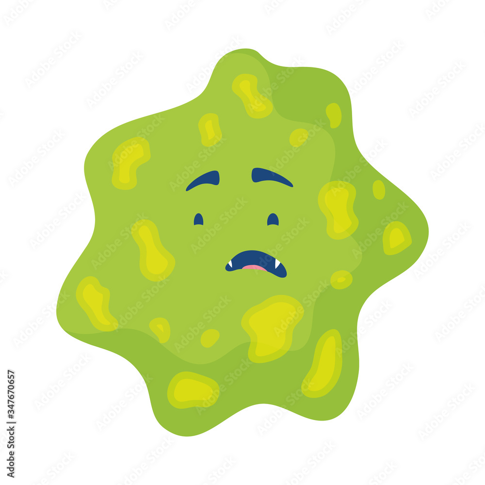 bacterium comic character isolated icon bacterium comic character isolated icon