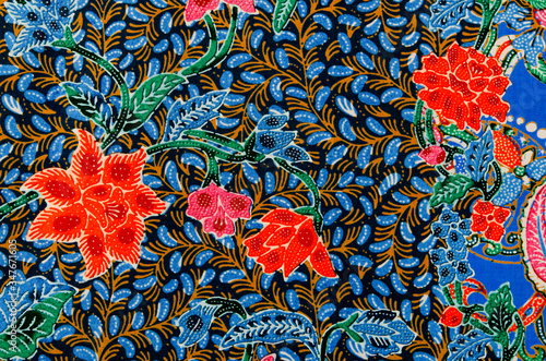 Close up Thai silk traditional motif background.