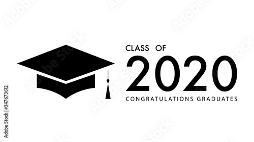 Class of 2020 logo simple. Congratulations Graduates Class 2020. Template for graduation design.isolated on white background ,Vector illustration EPS 10