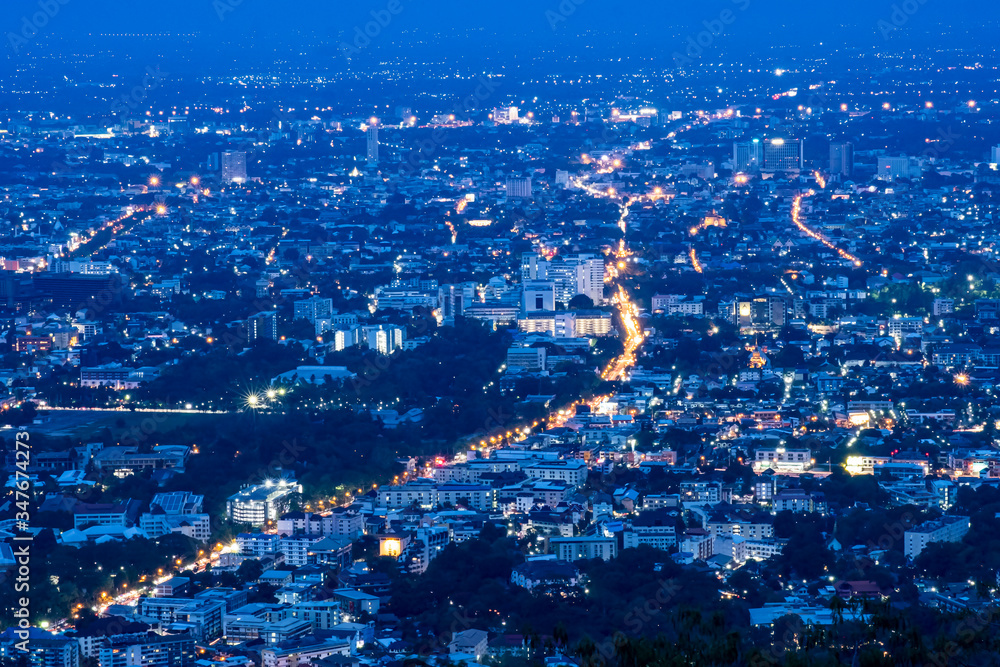 Fototapeta premium Beautiful cityscape night view wallpaper background