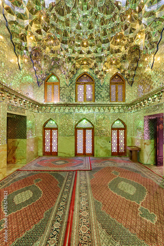 Wonderful interior of prayer hall, Ali Ibn Hamzeh Holly Shrine