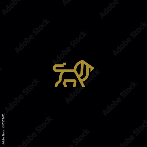 minimalist lion logo. modern premium icon illustration design