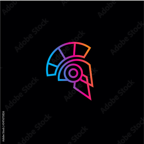 gradient sparta logo design premium vector