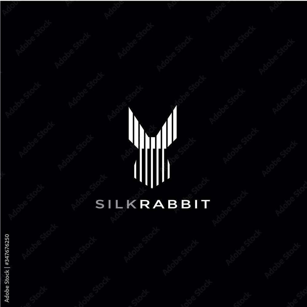 abstract rabbit logo design vector