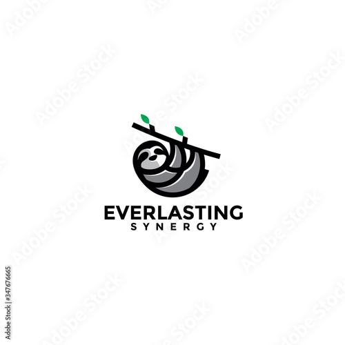 sloth logo design vector