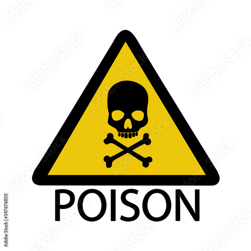 Warning sign with skull