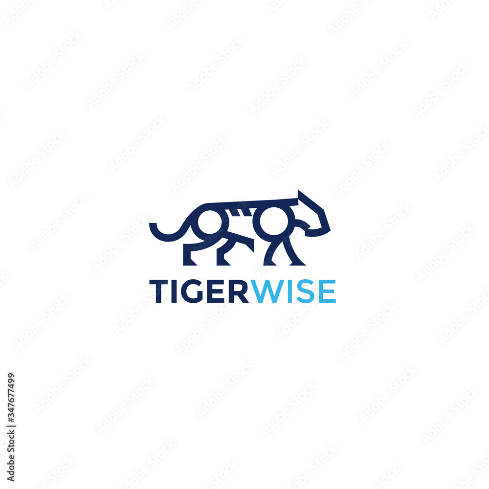 minimalist tiger logo design vector