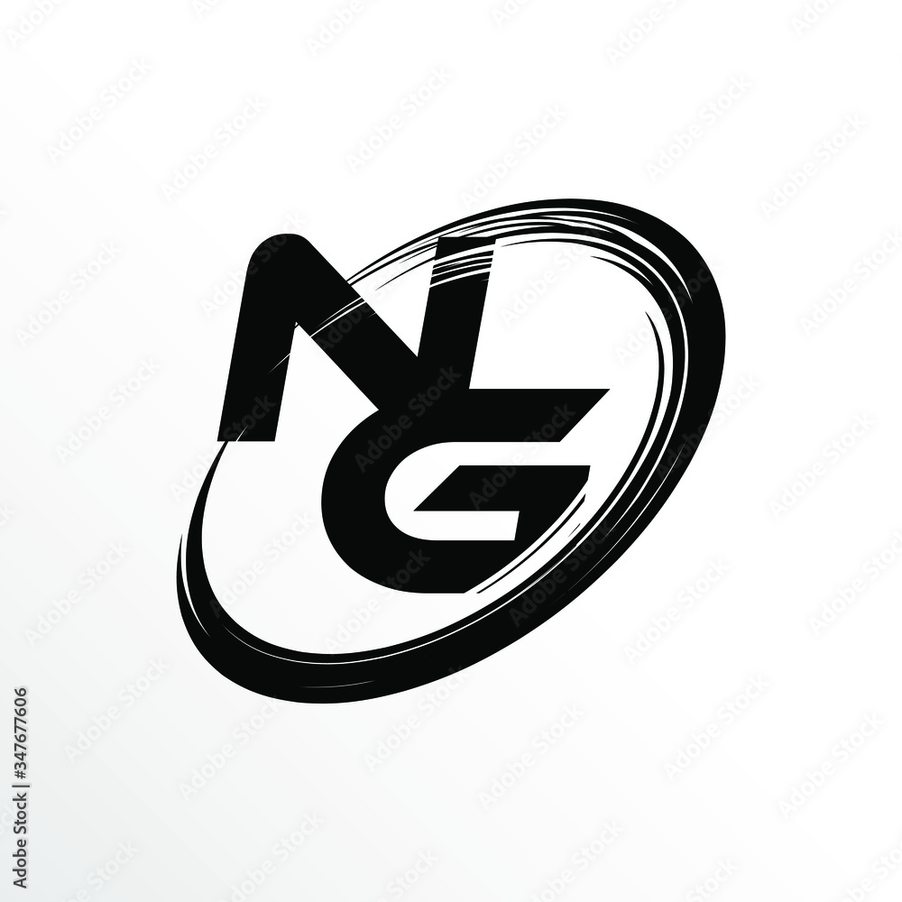 Initial Letter NG Brush Effect Logo Design Initial Letter NG Brush Effect Logo Design