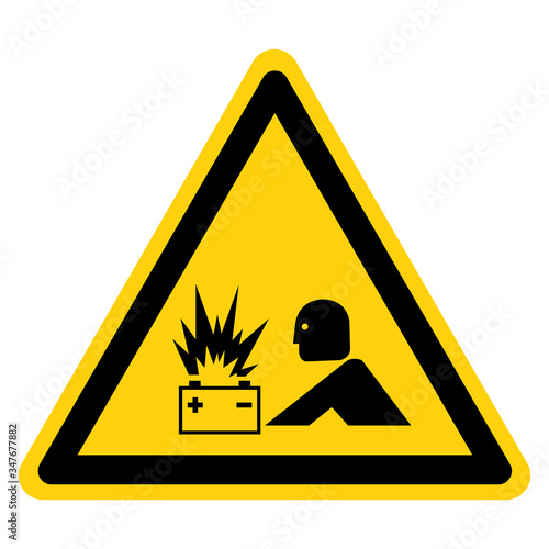 Warning Battery Flash ARC Hazard  Symbol Sign ,Vector Illustration, Isolate On White Background Label. EPS10