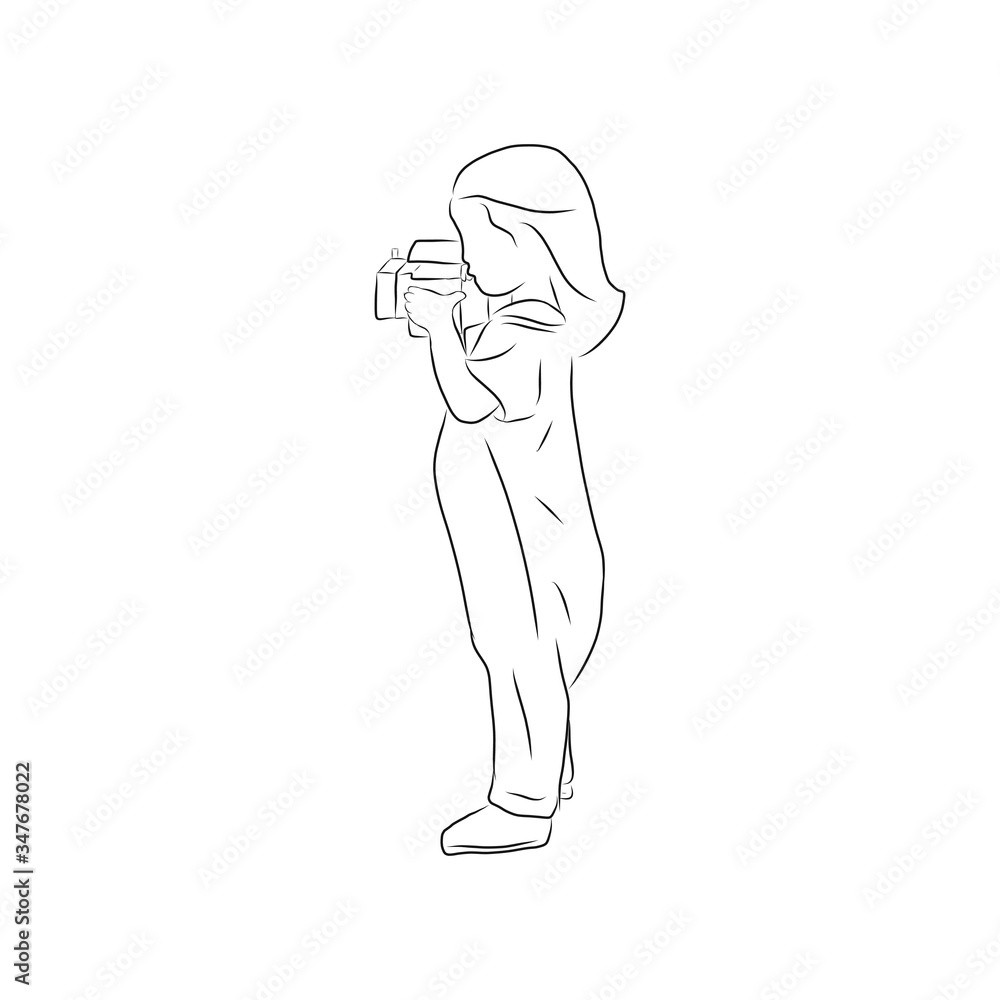 line drawing of children taking pictures line drawing of children taking pictures