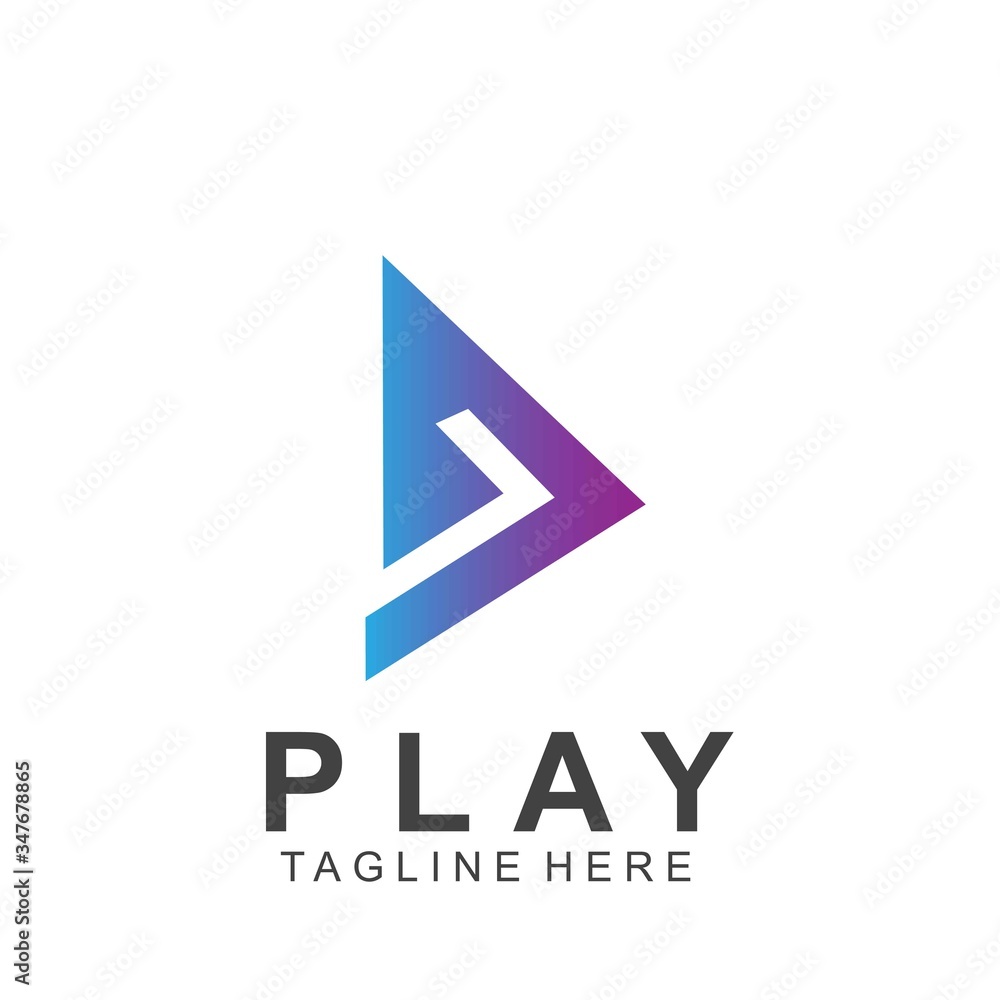 Abstract play button logo design Abstract play button logo design