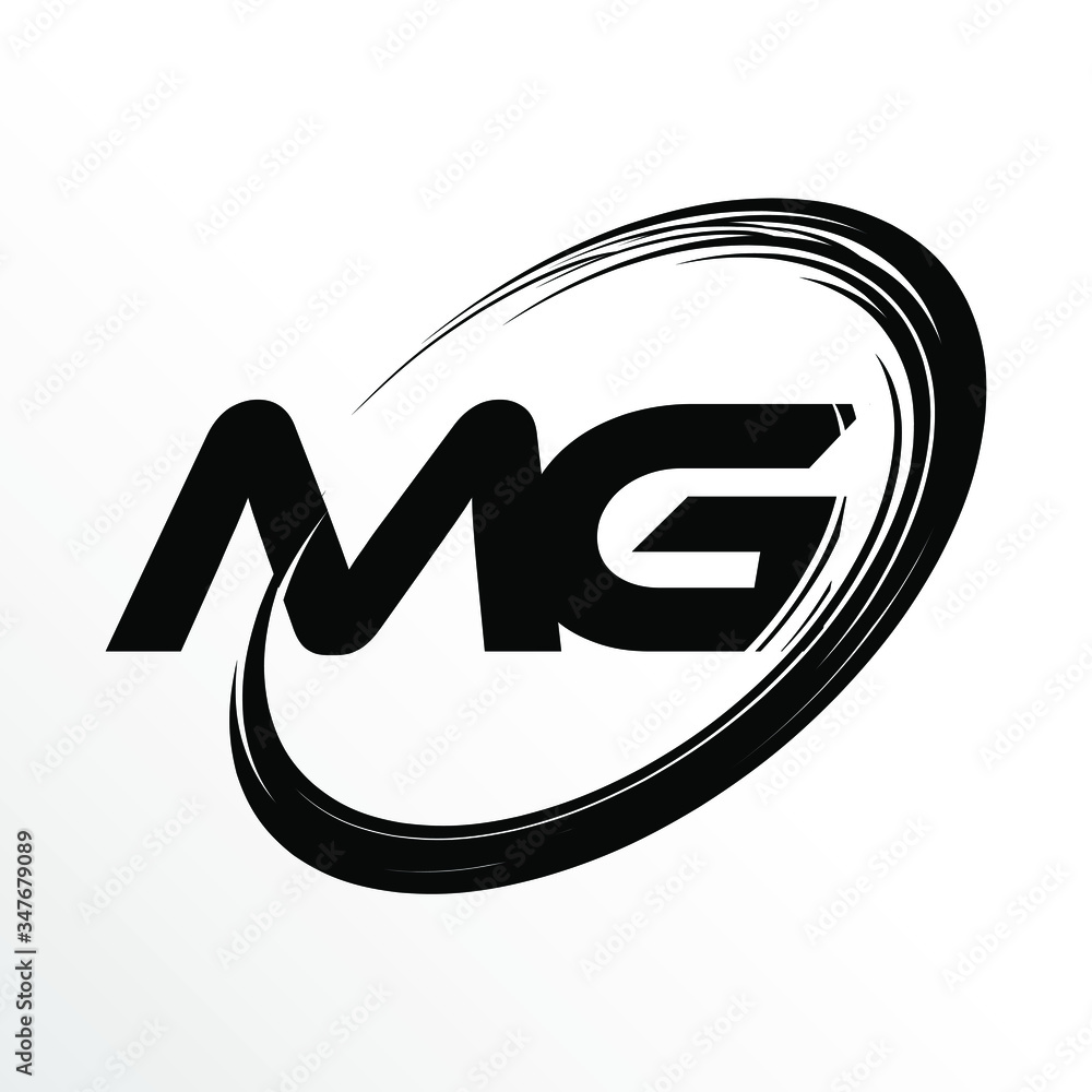 Initial Letter MG Brush Effect Logo Design Initial Letter MG Brush Effect Logo Design