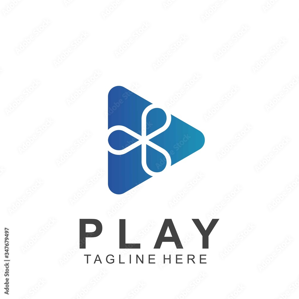 Abstract play button logo design Abstract play button logo design