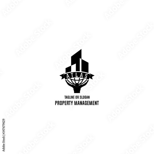 atlas property logo template design vector