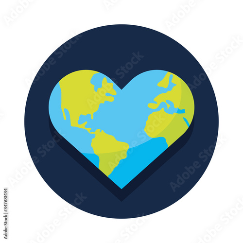 world planet earth with heart shape