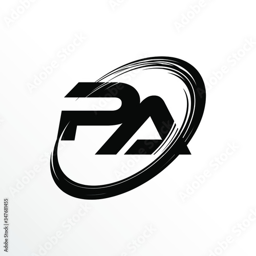 Initial Letter PA Brush Effect Logo Design
