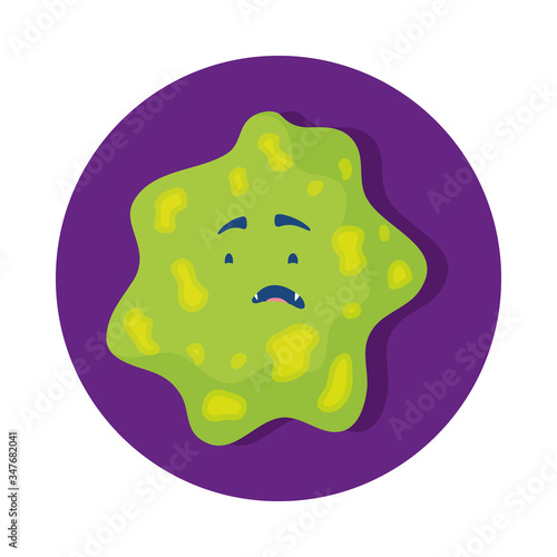 bacterium comic character isolated icon