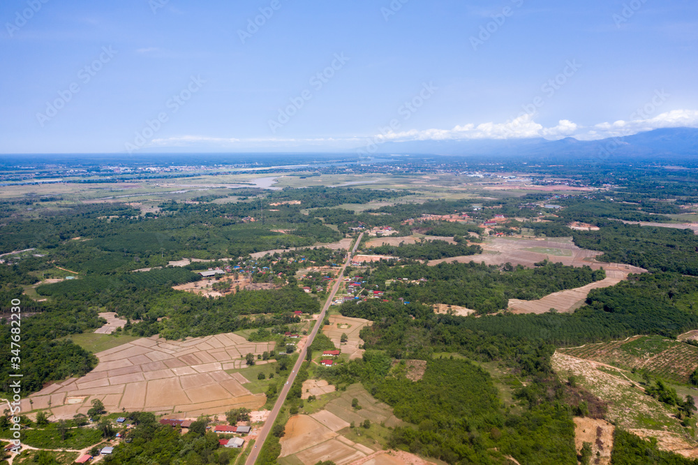 aerial view of agriculture field