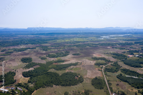 aerial view of agriculture field © pong