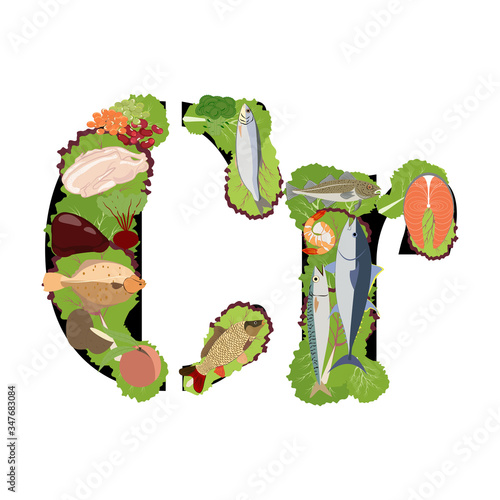 Chromium healthy nutrient rich food vector illustration