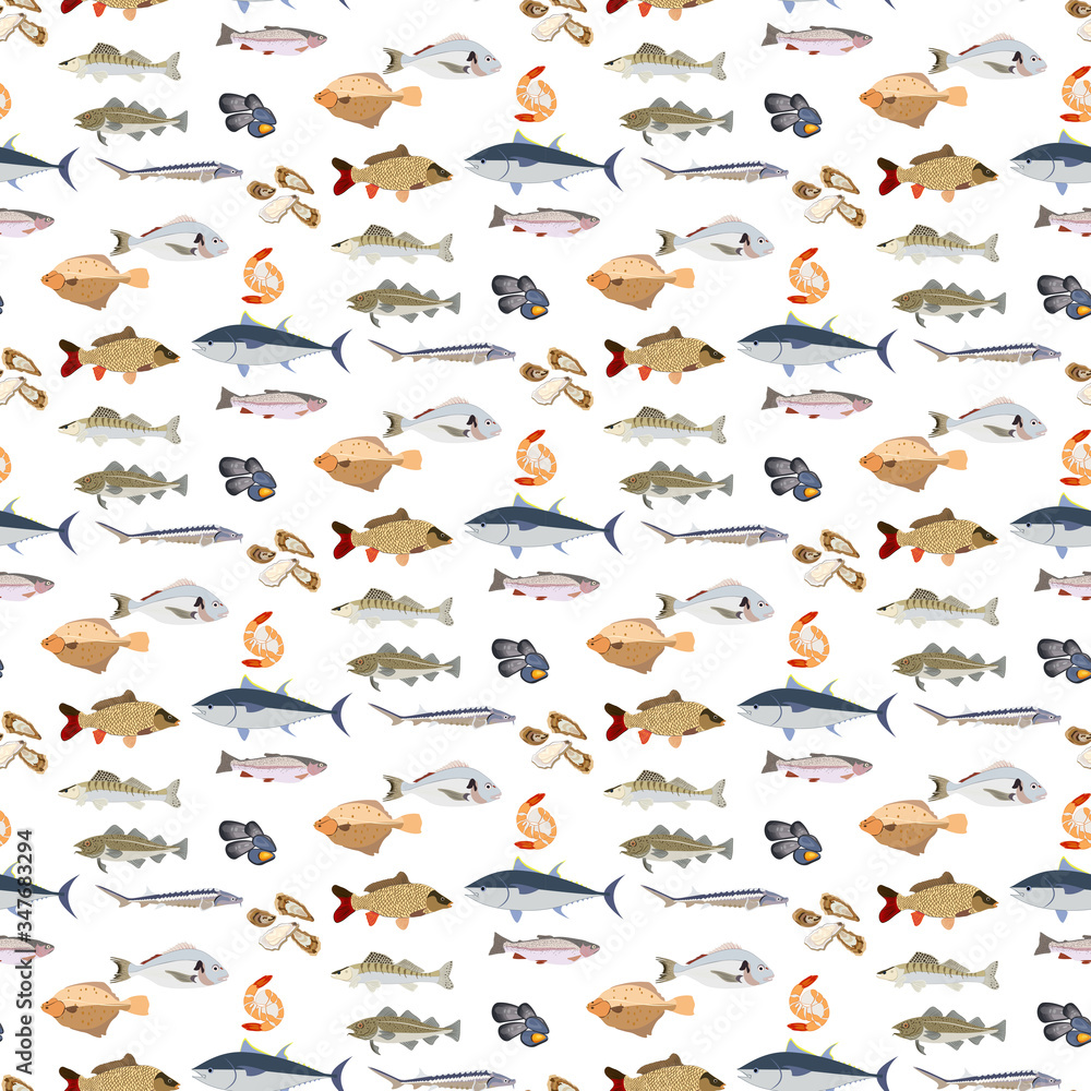 Fish animal vector illustration seamless pattern Fish animal vector illustration seamless pattern
