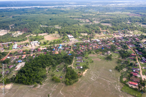 Arial view on a countryside village