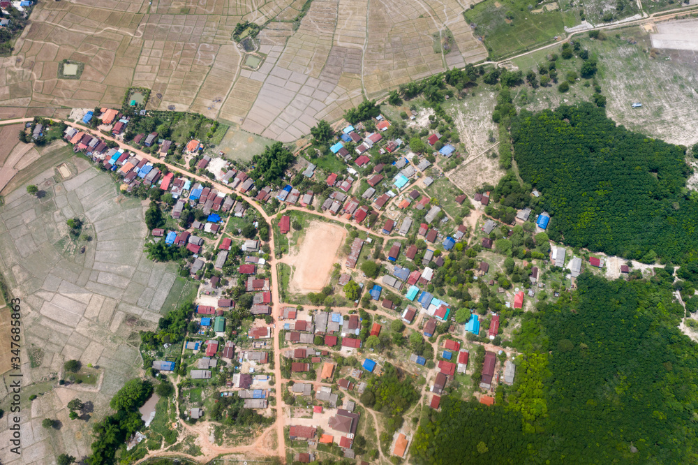 Fototapeta premium Arial view on a countryside village