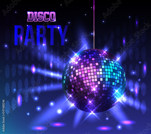 Sparkling disco ball. Night party © palpitation
